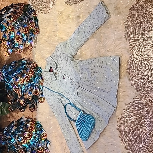 Mini Turquoise & Sequins Dressy Bag by Trend 5.5" by 7" - Picture 11 of 11